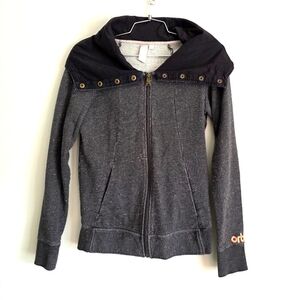 Y2K ORB Hoodie Embroidered Logo Confetti Starburst Grey Sz Small